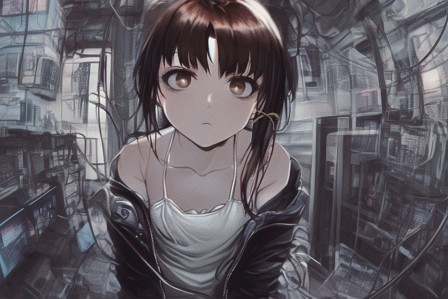 iwakura lain (serial experiments lain) generated by doka_boko_baki